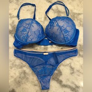 Victoria's Secret Sexy Little Things Blue Lace Bra 38C